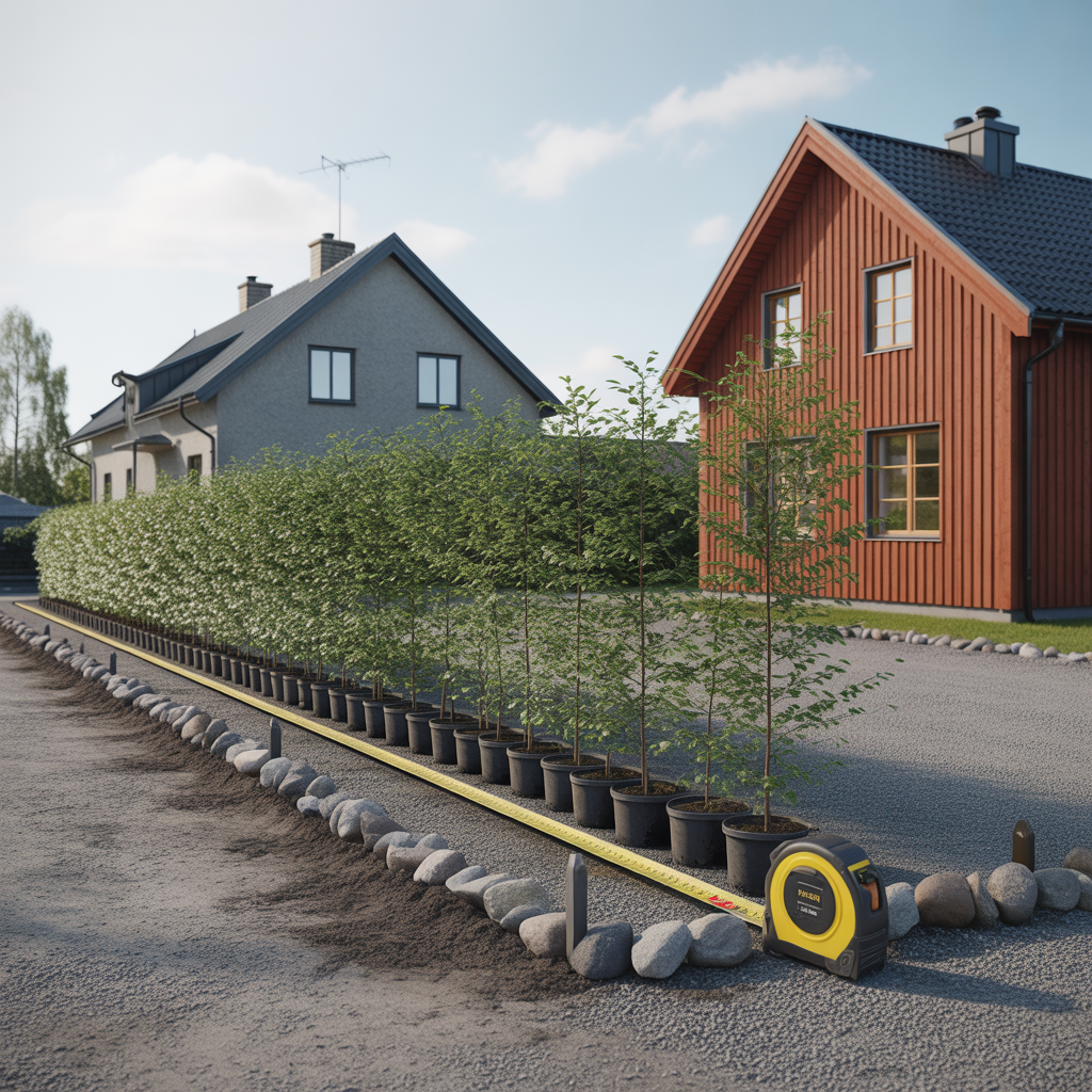 hackplantering pris per meter avstand till tomtgrans