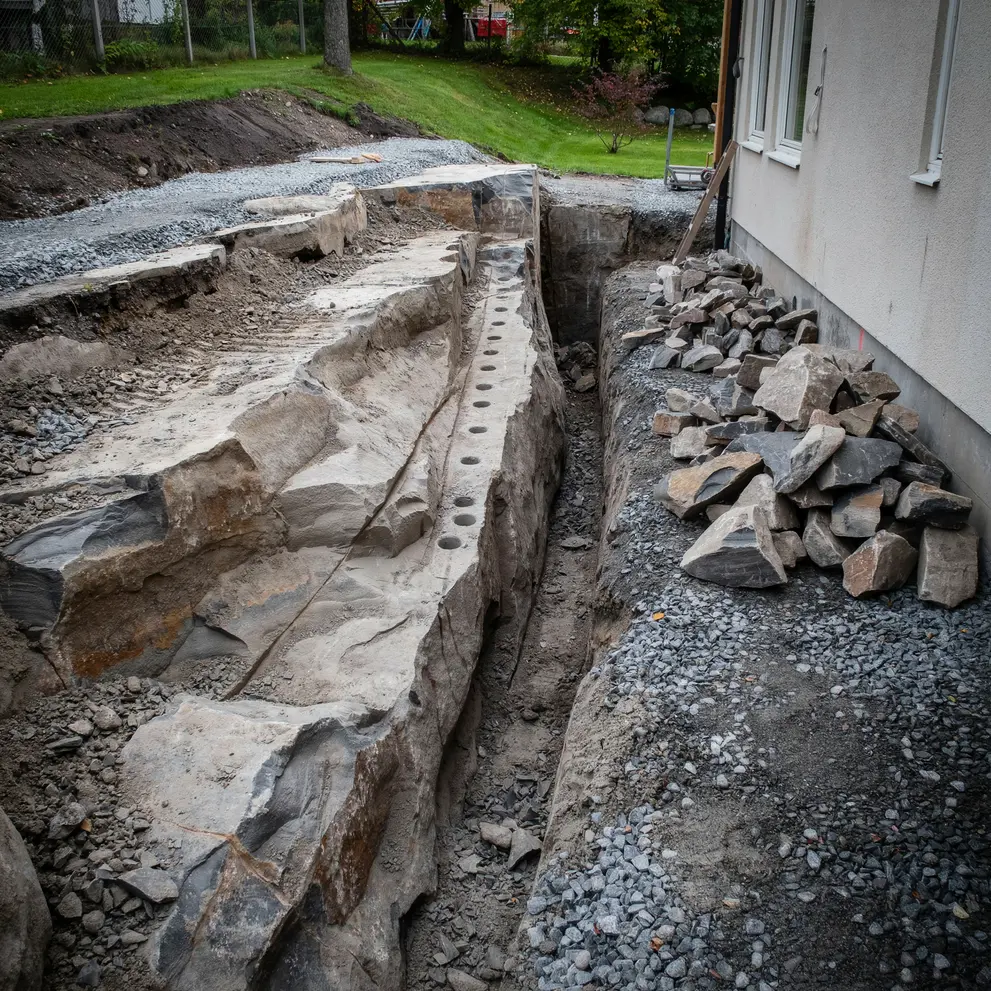 stensprackning bergsprangning taby